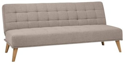 SHIITO | Modelo Versalles - Sofá Cama con Apertura Clic-Clac | Donde la Elegancia y el Confort se encuentran | Diseño Capitoné en Color Visón | 189.5 x 88 x 89 cm