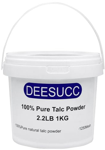 Deesucc 2.2 LBS 100% Pure Talcum Powder 1250 Mesh Extremely Fine Talc Powder for Chalk Paint, Industrial Automobile Tire Lubrication, Paint Thickener