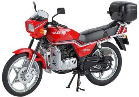XUFQRAN Modelos a Escala Kit De Modelo De Motocicleta Suzuki GS125 A Escala 1:12, Colección De Adornos De Fundición A Presión Estática Roja. Objetos de colección