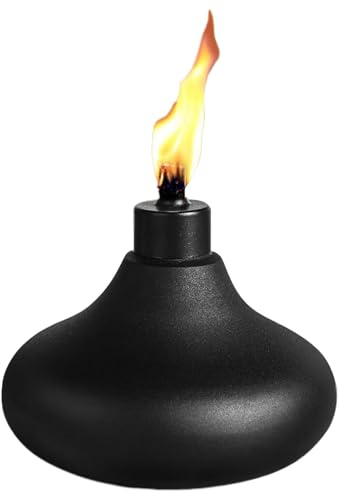 Torche De Table D'Extérieur – Fer Et Acier Inoxydable 13.8x10.5cm | Lampe Décorative À Citronnelle En Métal | Lanterne Rechargeable Anti-Moustique | Torche Portative Pour Terrasse, Jardin Et Soirées A