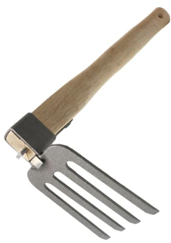 BIUDECO Râteau de Jardin Petit à Main Acier avec Manche Bois Outil Multifonction pour Désherbage Plantation et Creusage Léger et Portable pour Jardinage Extérieur et Agricole