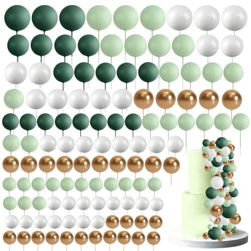 120 Stück Tortendeko Kugeln Cake Topper Rosarot Tiefblau