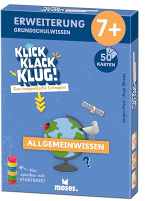 Moses. klick Klack Klug ! - Jeu éducatif magnétique pour l'école Primaire - Kit d'extension avec tâches de Connaissance générale - Jeu éducatif testé pour Les Enfants à partir de 7 Ans