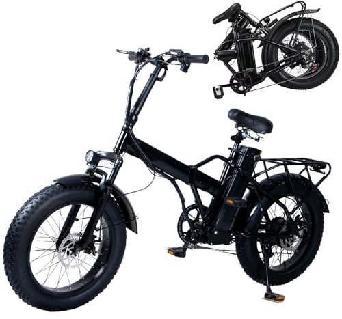 Hopfällbar Elcykel För Vuxna, 20×4.0 Elcykel Med Feta Däck, Med Display Och 3 Växlar, Elektrisk Lastcykel, För Stad/Strand/Snö 12A