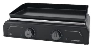 Campingaz Plancha Electric 2 XD, elektrisk bordsgrill, med gjutjärnsplatta och 2 separata kokzoner, effekt 3400 W, idealisk för medelhavsgrillning, 3000006756, svart