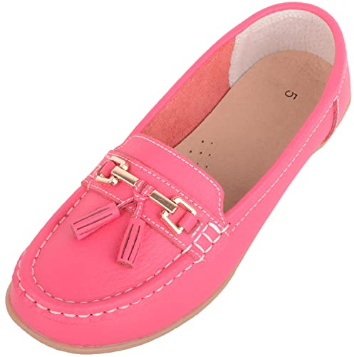Mocasines casuales de cuero para mujer, cubierta, zapatos náuticos, sandalias, sandía, 37 EU
