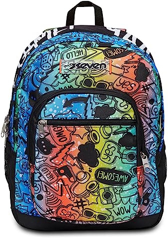 Seven ZAINO FREETHINK, Doppio Scomparto, Tasca porta pc, Tasche multifunzione, Cuffie Gaming Incluse, Per bambini e ragazzi, Scuola e tempo libero