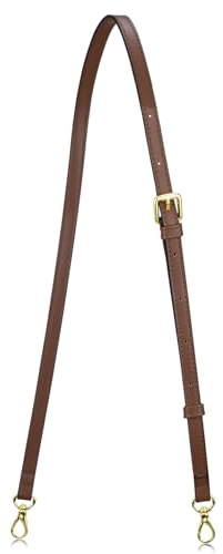 Allzedream - Correa de cuero para bolso cruzado de repuesto largo ajustable, Marrón oscuro, M, Duradero, resistente