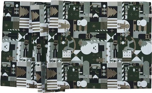 Sander - Tischläufer - Calvin - Schneemann, Schaukelpferd - Weihnachten - 50 x 140 cm (02-Grün)