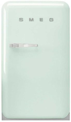Smeg, FAB10RPG6 Réfrigérateur Table Top Vintage 1 Porte, 122L, Charnières à Droite, Froid Statique, Congélateur 17L, 1 Clayette Réglable, 1 Bac Légumes et Éclairage LED, H 97cm, Vert d'Eau