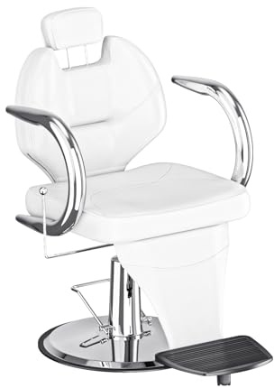 Paisaifo Poltrona da parrucchiere, sedia da parrucchiere idraulica reclinabile, altezza regolabile barbiere 360° per salone di parrucchiere e professionale, salone di bellezza, 61 x 57 x 91-104 cm