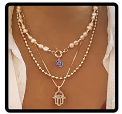 Prosy Halsband med guldfärgade blå kristallpärlor, elegant hand-choker-smycke för damer