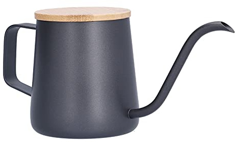 Caffettiera, Caffettiera Manuale da 350 ml Tazza da caffè in Acciaio Inossidabile Becco Lungo e Stretto Bevande Manuali Bollitore con Beccuccio Lungo e Coperchio per il Tè