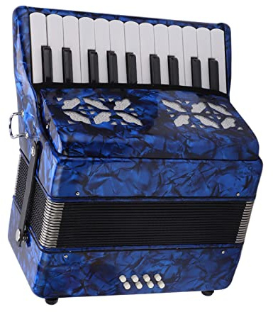Naroote Acordeón, Instrumento Musical Profesional de 22 Teclas, 8 Bajos, Cuerpo de Arce con Correas Ajustables, Ideal para Principiantes y Estudiantes (BLUE)