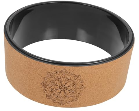 HINTRMENT Rueda de Yoga Antideslizante de Corcho Natural, Accesorio de Entrenamiento para Flexión de Espalda, Rodillo Deportivo para Masaje y Mejora de Postura, 1 Unidad, Adecuado