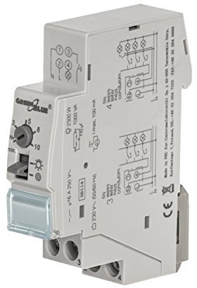 GreenBlue GB114 Interruptor de luz de escalera | Temporizador carril DIN de control 30s-10m max 2300W | Minutero