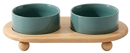 Havniva Raised Cat Bowl 5.1” Elevated Ceramic Cat Food and Water Bowl Set
