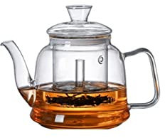 UNbit Teapots Large-Capacity Glass teapot Tea Maker Glass Steaming teapot Gas Stove with Glass Pot Flower Set Kettle Household Tools Teapots