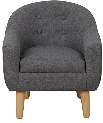 DGBAOBEI Single Linen Fabric Children's Armchair, Toddler Sofa and Couch with Wooden Legs, Gift for Kids Under 4 Years Old (Grey)