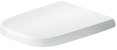 Duravit WC-Sitz Univavo, WC-Sitz eckig, Klobrille mit doppelter Absenkautomatik, Toilettendeckel Quick Release für einfache Montage, Klodeckel made in EU, Urea-Duroplast, Edelstahlscharniere, Weiß
