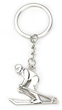 Edelstahl-Schlüsselanhänger Mit Ski- Und Wintersport-Anhänger, Geburtstagsgeschenk Für Frauen, Freundinnen Oder Schwestern, Ein Kleines Geschenk Für Sportliebhaber Und Guter Freunde, Geschenk Kollegin