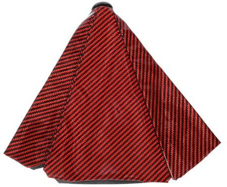 HEROFFIX 1 Pc Gear Shift Stick Gaiter Decoration Gear Stick Knob Cover Boot Shift Cover 27x3x23cm/10.63x1.18x9.06 Carbon Fiber Red Polypropylene