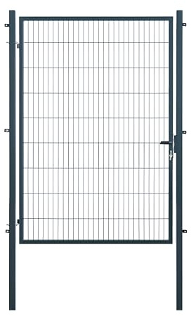 Gartentor | extra breit, B150 x H180 cm | Anthrazit RAL 7016 | Einzeltor inkl. Torpfosten & Schließzylinder | verzinkt & pulverbeschichtet | UV- und witterungsbeständig