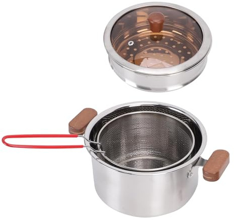 Oreilet Pentola Per Pasta In Acciaio Inossidabile, Pentola Per Friggitrice Con Cestello, Coperchio, Pentola Multiuso Per Cottura Zuppa Pentole Profonde Pentola Per Verdure Filtro