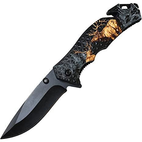 Pixelstudio Jäger Messer Jagd Klappmesser Outdoor Taschenmesser Jagdmesser Trekking Geschenk Männer Hirsch