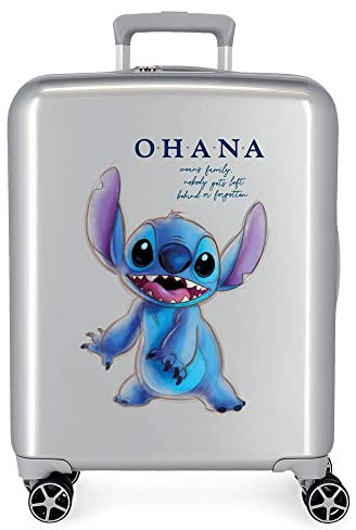 Disney Stitch Naughty Make a Face Blauer Kinderkoffer 50x38x20 cm Starres ABS Seitliches Zahlenschloss 34L 1,8 kg 4 Doppelrollen Handgepäck