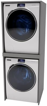 CraftPAK Waschmaschinenschrank geeignet für Waschmaschine & Wäschetrockner | Waschturm | Schrank Waschmaschine für Waschküche - Möbel Größe 66x180x65 cm Farbe Grau