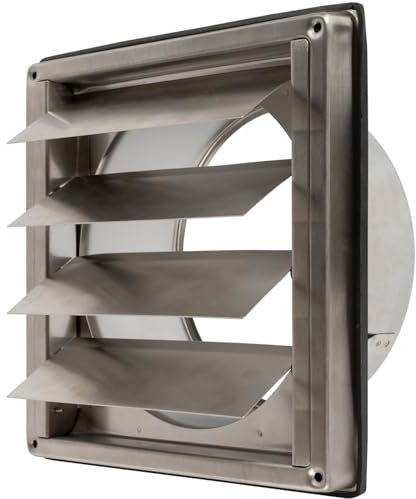 Repa Market 6 Inch / 150 mm Stainless Steel Exhaust Vent Cover with Gravity Shutter - Outdoor Louvre Wall Grille - Dryer Vent, Kitchen, Bathroom, Garage, Cooker Hood, Loft, Shed Ventilation Grill