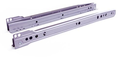 Set di Guide Scorrevoli a Rulli - Binario di Guida in Acciaio per Mobili Armadi Cassettiere - Disponibili in Diversi Colori e Misure - Facile Montaggio (300 mm - ARGENTO) Utilizzabili per un Cassetto