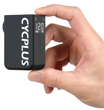 CYCPLUS AS2 Ultra Tiny Fahrradpumpe mit Manometer, Max. 120 PSI Elektro-Minipumpe, Auto-Stopp, mit Presta- und Schrader-Ventil für E-Bike, MTB und Rennrad (87g)