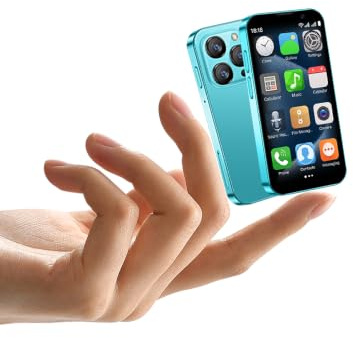 YOHOPE Mini mobiltelefon 3-tums HD-skärm, dubbel SIM Dual Standby 2 GB RAM, 16 GB ROM, ansiktsigenkänning WiFi, kompakt smartphone för barn och säkerhetskopior (mörkblå)