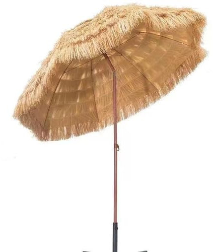 JTPMYFT Ombrellone da Esterno, ombrellone Leggero in Paglia con Design Inclinato, Bar all'aperto, ombrellone da Giardino in Paglia, ombrellone da Spiaggia(2m)