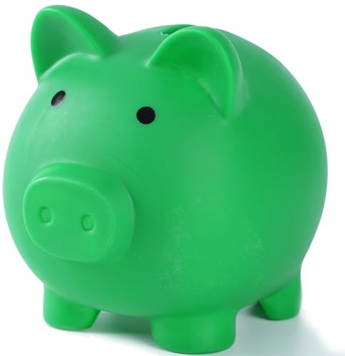 H&W Dunkelgrün Sparschwein,Unzerbrechliches Sparschwein, Niedliche Münzbank,Plastikspardose,Beste Geburtstagsgeschenke Heimdekoration (Dunkelgrün) | Niedliche Sparschweine, erste Spardose, beste Geburtstagsgeschenke, Heimdekoration