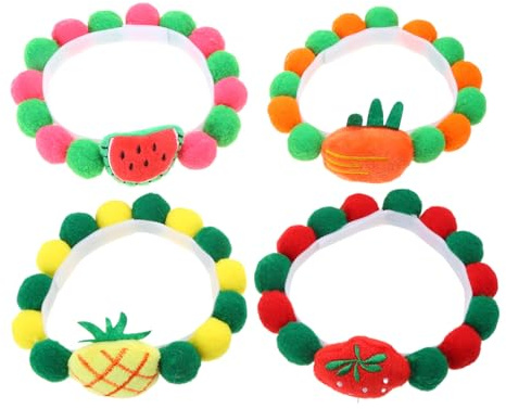 ZYKEJJDDAK Halsband für Katzen/Hunde, chinesische Farbe, bunte Pompons, für Geburtstag, Foto-Requisiten, festliches Halsband für Haustiere, Welpen