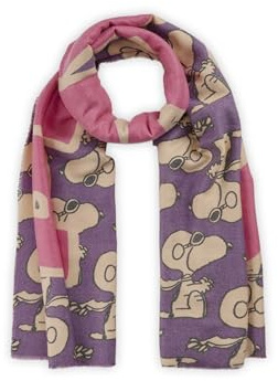CODELLO Weicher Peanuts Schal mit Peanutsmotiv Farbe lilac