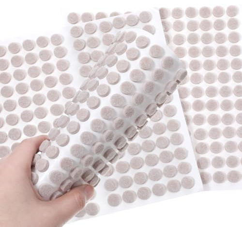 312 Pcs Small Round Felt Pads Felt Furniture Pads Self Adhesive Cabinet Door Stops Bumper Mat Non Slip Chair Legs Dots Mat Quiet Felts Coasters Thick Bumper Pad for Item Hardwood and Floors (Beige)