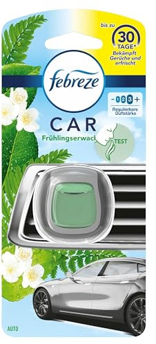 Febreze Diffuseur Désodorisant Voiture, 1 x 20g, Élimine les Odeurs et Rafraîchit L’intérieur, Rosée du Matin
