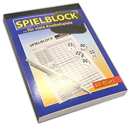 HAC24 Knobel Block mit 80 Seiten Spielblock Würfelspiele Spielblatt