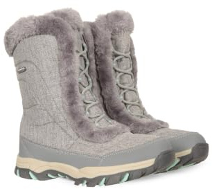 Mountain Warehouse Ohio Womens Snow Boots - Snow Proof Ladies Faux Fur Shoes, Thermal Tested -20 °C, IsoTherm - Winter Skiing, Winter Sports, Walking Mint - Unicorn Adult Shoe Size 6