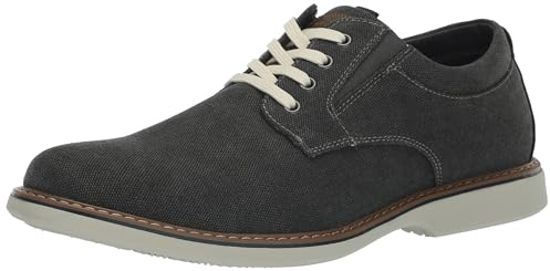 Nunn Bush Otto Canvas Plain Toe Oxford Gray 10 W (EE)