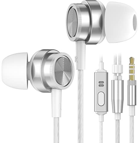 Earphones Wired In-Ear Headphones with Microphone and Pure Sound, Wired Earbuds with Strong Bass and Noise Isolating, 3.5mm Earphones for Samsung, Android,Tablet, iPad, MP3, 3.5mm Devices.