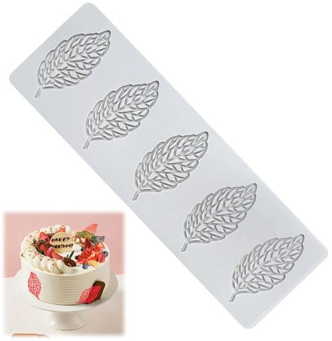 Tapis de Dentelle en Silicone de Feuilles, Moule en Silicone pour Feuilles de Fondant pour Feuille Gaufrage Gâteaux, Gaufrage Gâteau Moules en Dentelle Fondante pour Chocolat DIY (1Pcs)