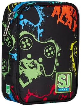 SJ Gang Astuccio Scuola Speed Pad, Nero, Portapenne Mono Scomparto Con Plance Amovibili e Penne, Matite, Colori, Accessori Zaino, Elementari, Medie, Bambino
