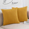 Moonlight Bedding Cushions with Covers Included 45 x 45 cm Set of 4Pcs (2 Ochre Covers, 2 Inserts) Decorative Stripe Throw Pillow Cases with Invisible Zipper for Living Room Bed Sofa18 x 18 inches