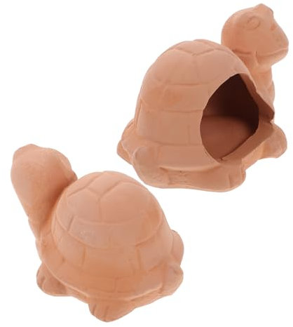 Mipcase Décoration Daquarium en Céramique en Forme De Tortue 2 Pièces pour Crevettes