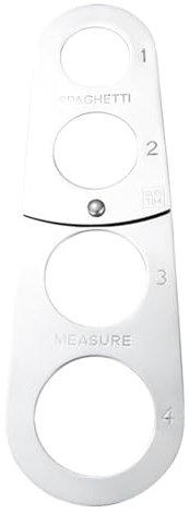 Herramienta para medir espaguetis, medidor de espaguetis de pasta de acero inoxidable, medidor de pasta de cocina, fácil de usar, asistente de medición, 18,5x6x1 cm para cocinar
